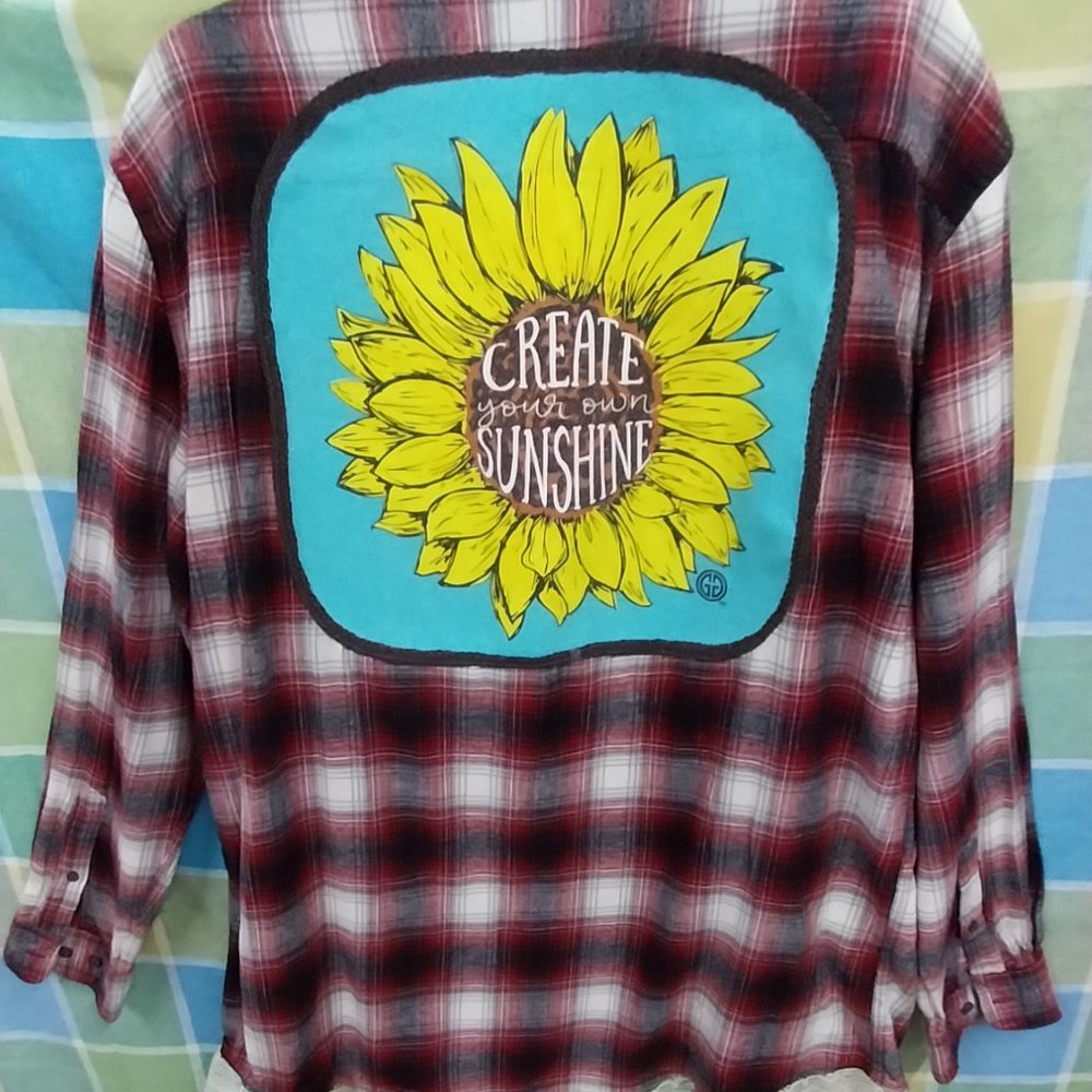2705 Size XL Upcycled Croft & Borrow Create Your Own Sunshine Button Down Shirt